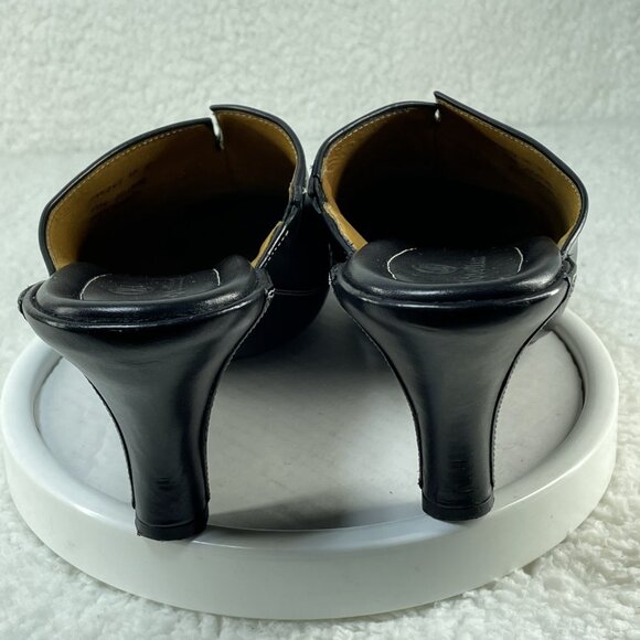Cole Haan Mule Clog Women’s 10 B Black Leather Slip On Platform Heel Pump - Picture 3 of 9